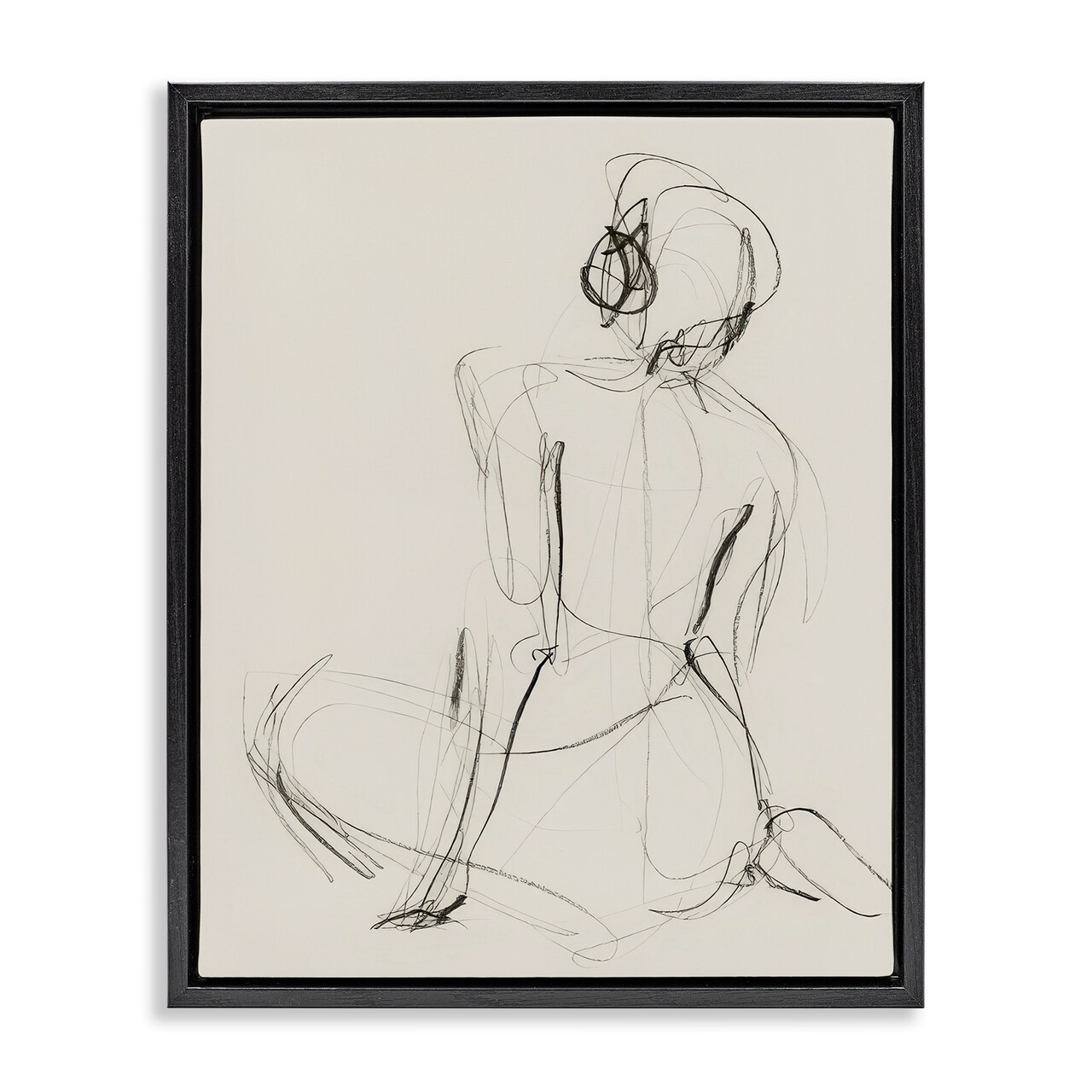 Stupell Industries Nude Figure Study Framed Floater Canvas Wall Art Design by Victoria Barnes